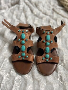 American Eagle leather western sandals EUC size 10